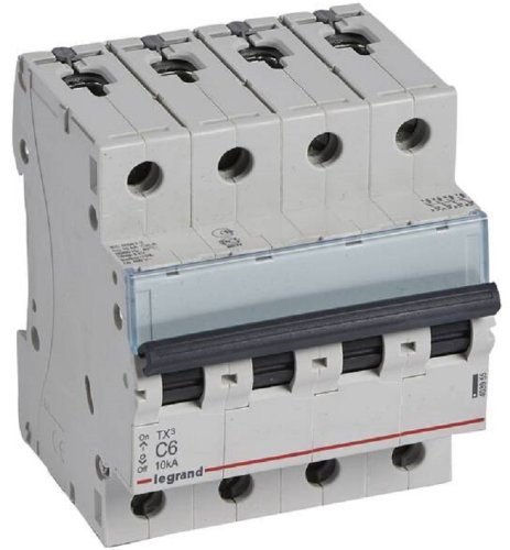 Выключатель автоматический Legrand TX3 6000 4п 6А C 10кА картинка